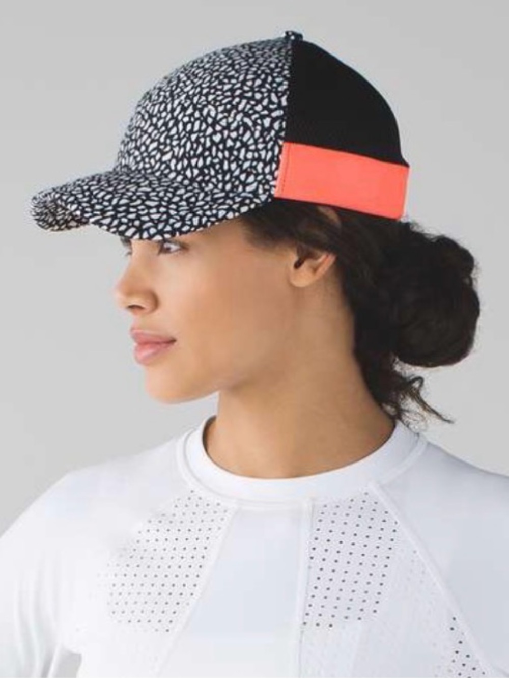 Lululemon Dash & Splash Cap - Miss Mosaic Black / Orange - One Size Adjustable